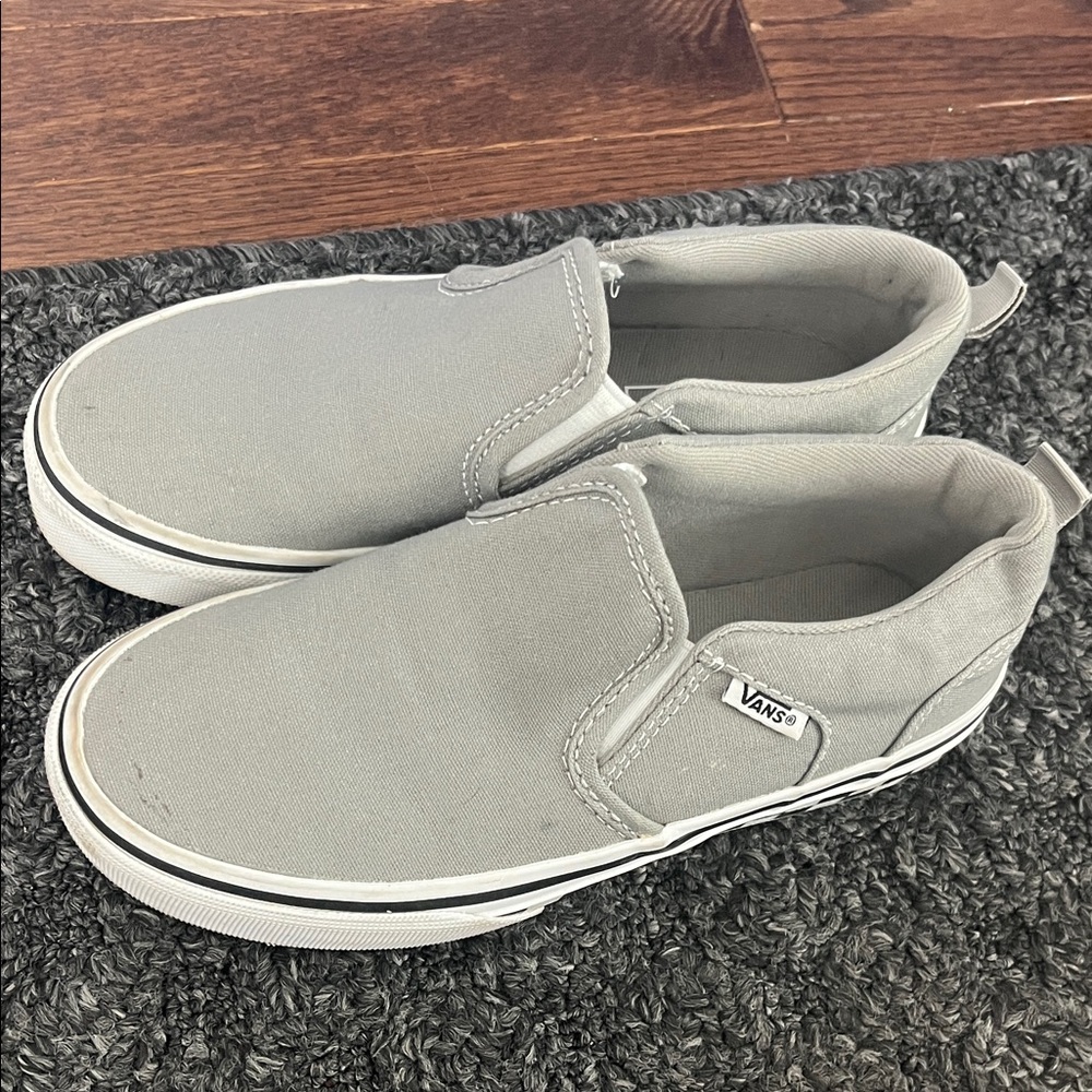 Vans Classic Gray Canvas Slip-Ons